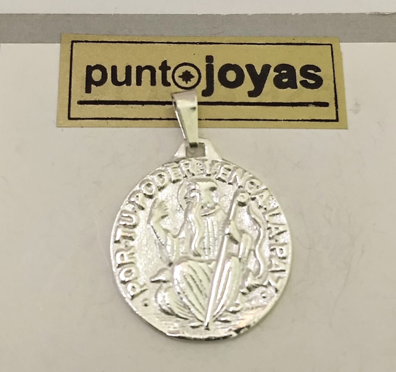 DIJE MEDALLA SAN BENITO PLATA 925 - Punto Joyas